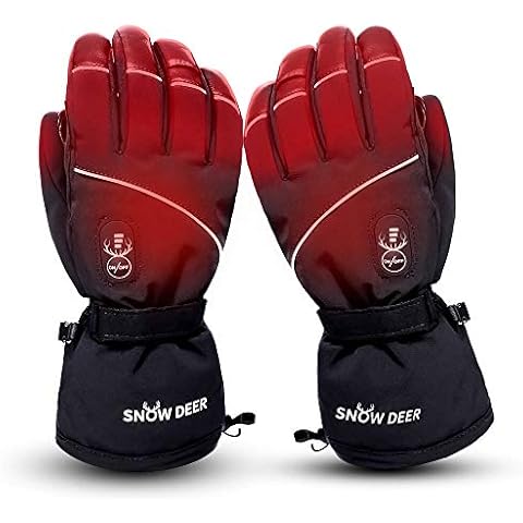 SNOW DEER Heated Mittens for Men and Women Waterproof Ski Gloves