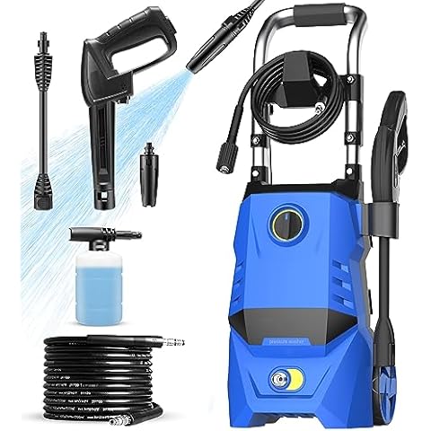 Electric Pressure Washer, 2.1GPM Professional Electric Pressure Cleaner  Machine with 4 Nozzles Foam Cannon, 2000W High Power Washer with Soap Tank