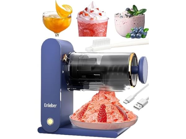 Shaved Ice Maker- Snow Cone, Italian Ice, and Slushy Machine for Home Use,  Countertop Electric Ice Shaver/Chipper with Cup by Classic Cuisine