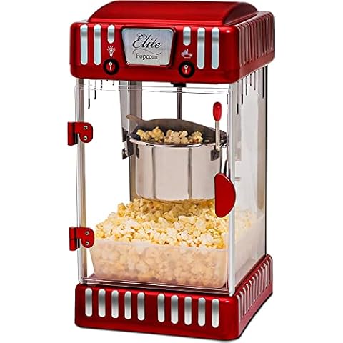 Great Northern 2.5 oz. Pop Pup Black Countertop Popcorn Machine with Measuring Spoon, Scoop, and 25-Serving Bags