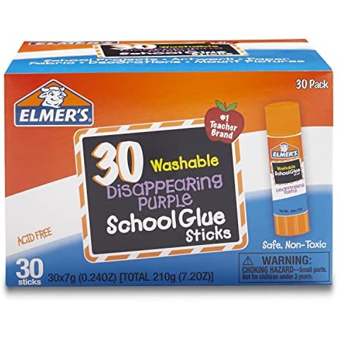 Elmer's Disappearing Purple Washable School Glue Sticks, 0.77 oz