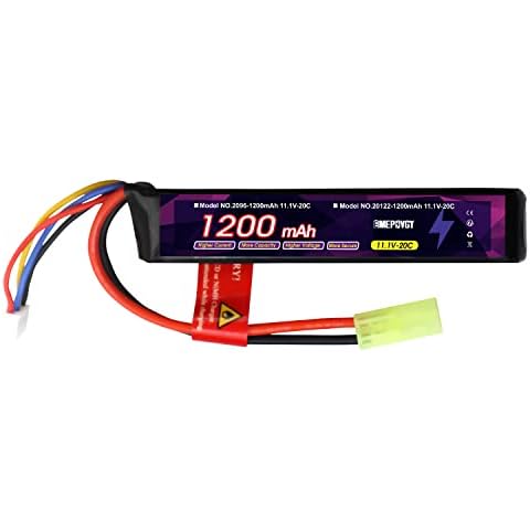  Crazepony Airsoft Battery 11.1v Nunchuck - 3100mAh Mini  Rechargeable Tactical Aeg M4 Ak47 Small Lithium Ion Batteries with Deans to  Tamiya for Airsoft Rifle : Sports & Outdoors