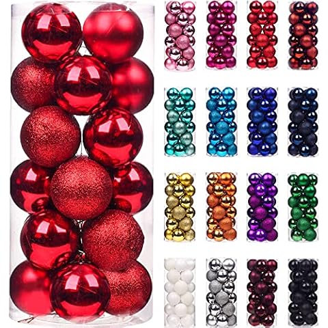 36pcs Christmas Tree Decoration Set Including 36 Pcs Shiny Balls,  Electroplating Balls And Hanging Accessories For Christmas Scene Layout