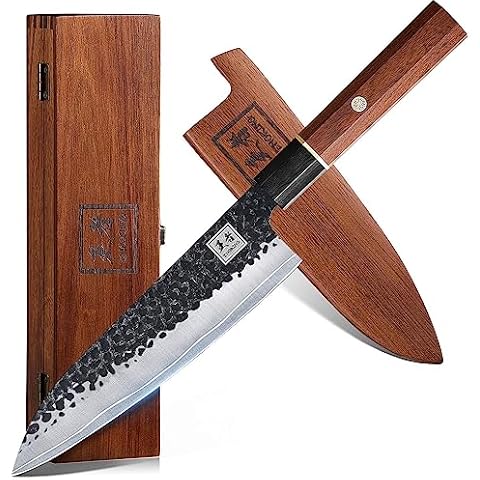 MITSUMOTO SAKARI Damascus Chef Knife, 8 inch Professional 440C