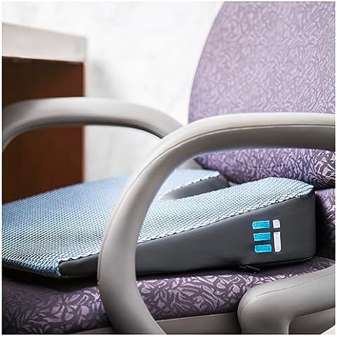 Comfysure Car Seat Wedge Pillow - Memory Foam Firm Cushion-Pain Relief - Blue