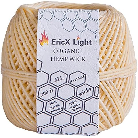 Hemp Candle Wicks 8 inch 2.5mm Beeswax Candle Wicks Thick Candle Wicks Hemp  Wicks Edible Candle Wick Butter Candle Making Wicks 