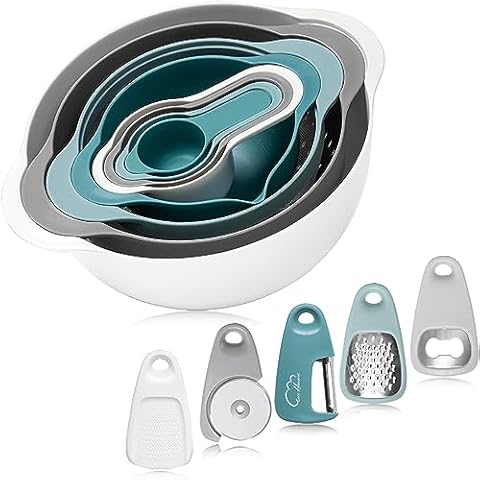 Esie Houzie Measuring Cups and Spoons Set, 12 Piece Plastic