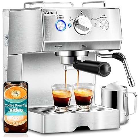 One Semi-automatic Household Espresso Machine With Steam Milk Frother, Imd  Touch Panel, Visual Pressure Gauge And Electronic Temperature Control