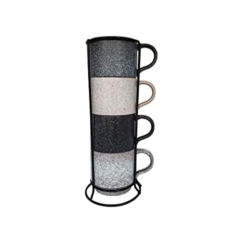 Porcelain Stackable Coffee Mug Set With Rack – The Top Home Products