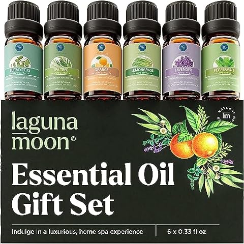 Hanolly Essential Oils Set, Aromatherapy Essential Oil Kit for Diffuser,  Humidifier, Massage, Skin Care (32 x 5ml) - Eucalyptus, Lavende