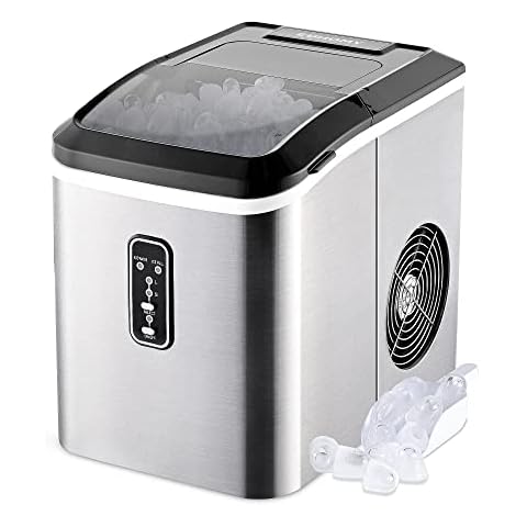 Gevi Household Countertop Nugget Ice Maker - Making Pebble Ice 30lbs/Day, Self-Clean, Stainless Steel