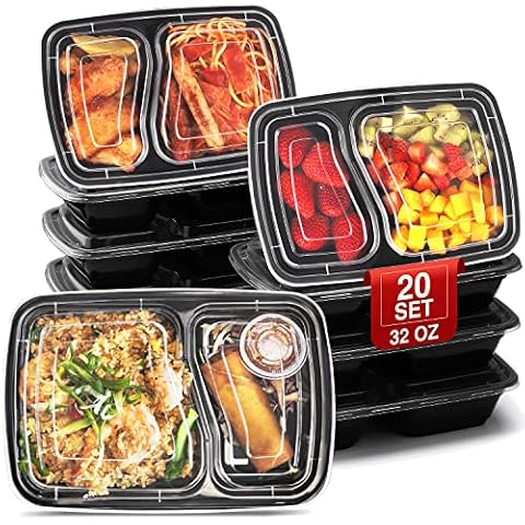 50PCS Meal Prep Plastic Food Containers With Lids 32 Oz. For Meal Prepping  Containers Reusable Microwave Freezer Dishwasher