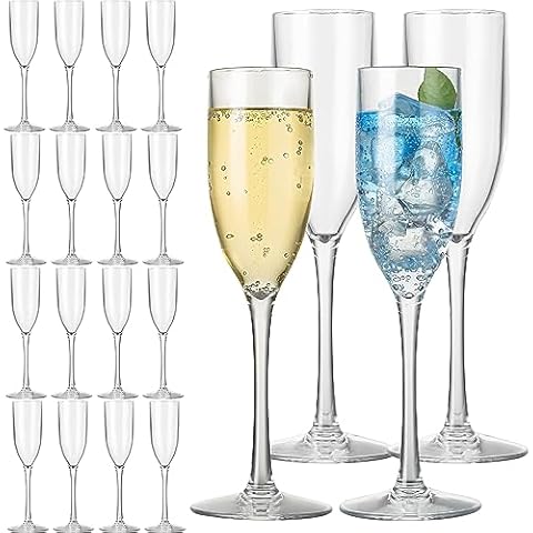 Plastic Champagne Flutes,Wine Glasses,Champagne Glasses,Reusable  Transparent Cups with Storage Bottle,Unbreakable Portable Mimosa Glasses  Perfect for Picnic, Party, Camping and Gathering(Set of 5) price in UAE,  UAE