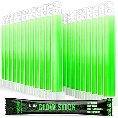 32 Glow Sticks Ultra Bright 6 Inch Large Glow Stick - Chem Light Sticks  with 12 Hour Duration - Camping Glow Sticks - Glowsticks for Parties and  Kids