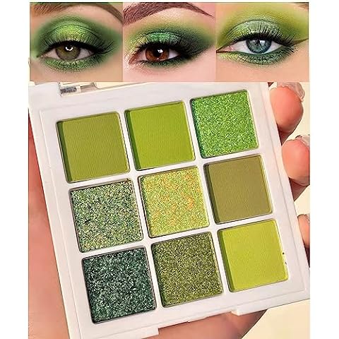  Afflano Grinch Green Eyeshadow Palette Highly Pigmented, Long  Lasting Blendable Small Yellow Forest Dark Emerald Green Eye shadow Pallet  for Hazel Eyes, Christmas Halloween Green Eye Makeup Gift : Beauty