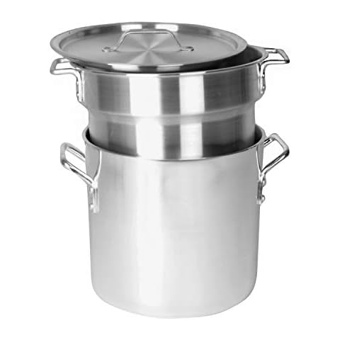  Double Boiler & Steam Pots for Chocolate and Fondue Melting  Pot, Candle Making - Stainless Steel Steamer with Tempered Glass Lid for  Clear View while Cooking, Dishwasher & Oven Safe 