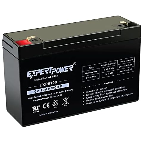 Interstate Batteries 6V 4.5Ah Rechargeable Battery (SLA0905) Sealed Lead  Acid Rechargeable SLA AGM (F1 Terminal) Blood Pressure Monitor, Oxygen 