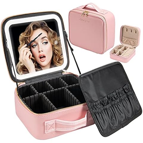 Frenessa Makeup Train Case Cosmetic Storage Box Acrylic Makeup Organizer  Portable 4 Trays Jewelry Storage Organizer Makeup Display Case for Stylist,  Makeup Artist, Craft Traveling Case Organizer Rose Gold