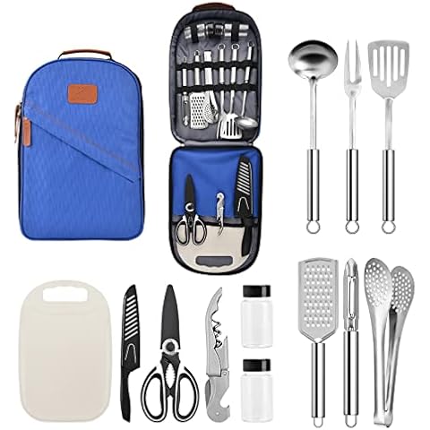 Wesqunie Camping Cookware Cooking Utensils Set - 14Pcs Camping