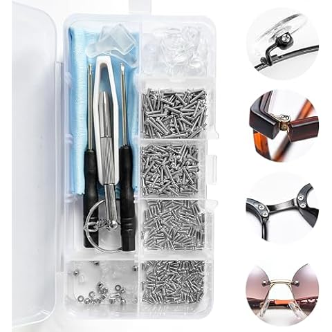 500pcs/Box Eyeglass Repair Kits, Glasses Repair Tools Assortment Kit Comes  With Of Micro Glasses Screws, Silicone Nose Pads, Screwdriver, Tweezers, Sc