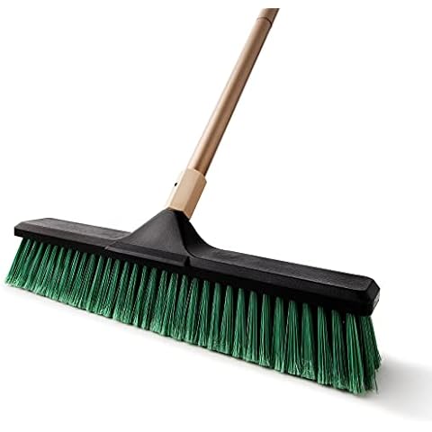 Yocada 18 Inch Push Broom Heavy-Duty Outdoor Commercial Broom Brush St –  YOCADA