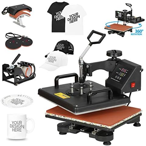 F2C 15 x 15 Black Heat Press Machine Digital Clamshell Transfer  Sublimation Print Press Machine for T-Shirt 110V