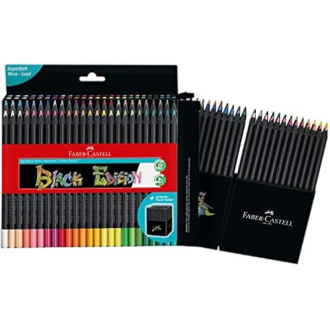 CHENGU 48 Pcs Rainbow Colored Pencils, 7 Color in 1 Rainbow Pencil for Kids,  Wooden Colored Pencil Multi Colored Pencils Bulk with 4 Pieces Sharpener  for Kids Adults Art Drawing (Black Wood)