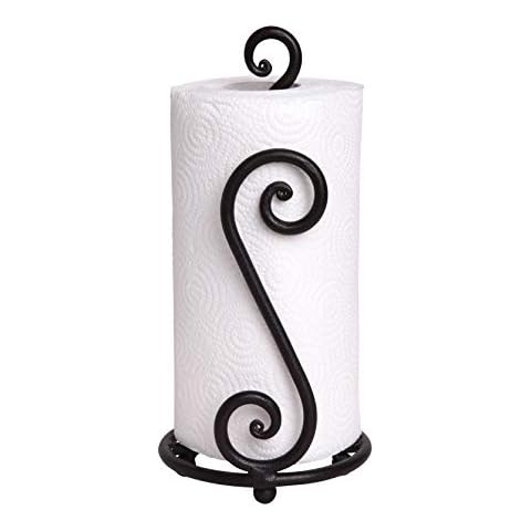 Stur de Blacksmith Handmade Rustic Paper Towel Holder Wrought Iron Wall Mount for Kitchen