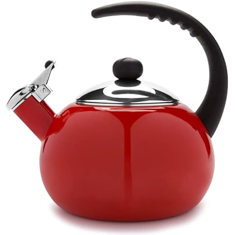  SUSTEAS Stove Top Whistling Tea Kettle-Surgical Stainless Steel Teakettle  Teapot with Cool Touch Ergonomic Handle,1 Free Silicone Pinch Mitt  Included,2.64 Quart(WHITE): Home & Kitchen