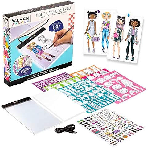 Fashion Angels Fashion Design Sketch Portfolio - Sketch Book for Beginners,  Sketch Pad with Stencils and Stickers for Kids 6 and Up, Brown(Covers May  Vary)