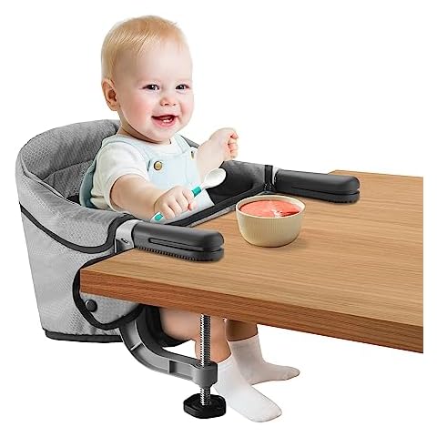 Toogel Portable Feeding Seat Baby High Chair Folding Chair Height Adjustable for Home & Travel, Toddler Highchair Straps to Kitchen DIN