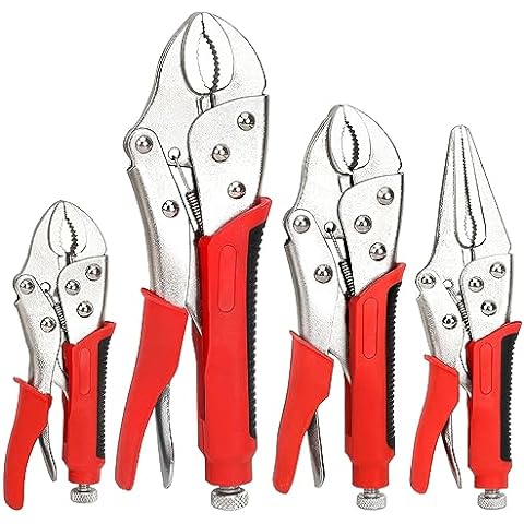 Fute FASTPRO 4-Piece Locking Pliers Set With Heavy Duty Grip, 5, 7 and  10 Curved