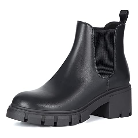 Faux Leather Ankle Boots for Women