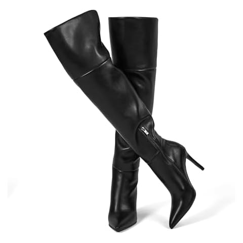 Faux Leather Over-the-Knee Boots for Women