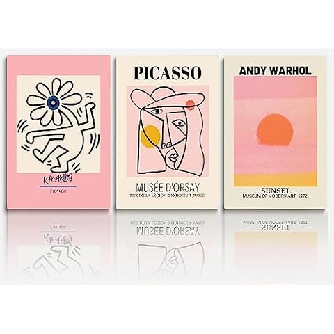  Fchen art Picasso Print Wall Art Gallery Wall Art Set Of 3  Prints Pink Matisse Wall Art Prints Aesthetic Posters Gallery Wall Modern  Wall Art Teen Girls Room Living Room College