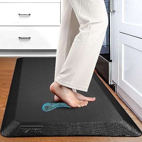 WISELIFE Kitchen Mat and Rugs Cushioned Anti-Fatigue Kitchen mats ,17.3x  28,Non Slip Waterproof Kitchen Mats and Rugs Ergonomic Comfort Mat for  Kitchen, Floor Home, Office, Sink, Laundry , Grey, Scove