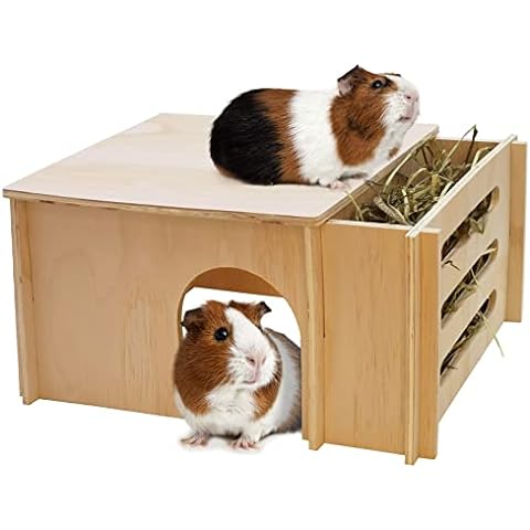 PINVNBY Natural Coconut Hut Hamster Hiding House Pet Cave Small Animal Cage  Habitat Decor Hanging Guinea Pig Toys with Ladder for Gerbils Mice Rats