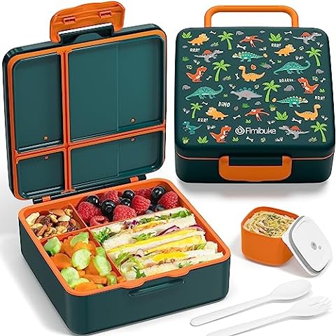 Freezer Lunch Box Container 1.3L Reusable Salad Lunch Containers with Built-In  Ice Pack Leakproof 5 Compartments for Adults/Kids