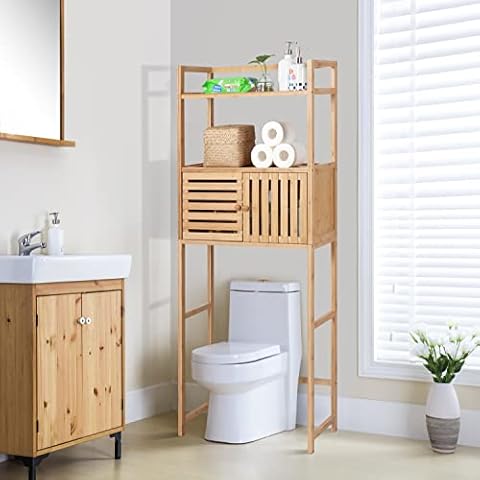 VIAGDO Over The Toilet Storage Shelf, 4-Tier Bathroom Space Saver