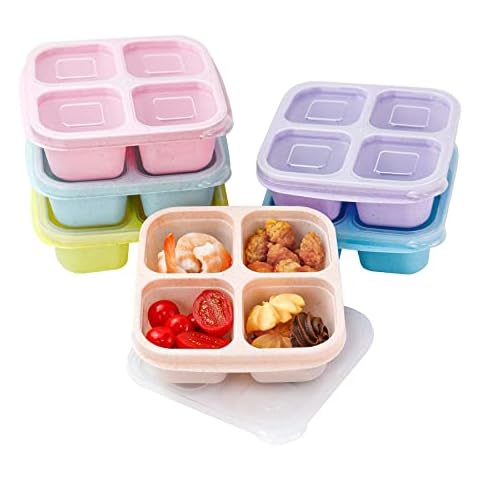 XGXN Meal Prep Containers (4 Pack), 4-Compartments Bento Lunch Box,  Reusable BPA Free Food Prep Containers for Kids, Lunchable Kids Snack  Container for School, Work, and Travel (G/P/B/P+White Lid) - Yahoo Shopping
