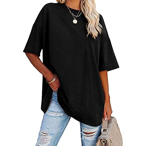 SOLY HUX Women's Oversized T Shirts Graphic Tees Letter Print Casual Summer  Tops