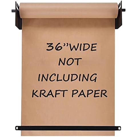 Bryco Goods Paper Roll Dispenser and Cutter - Long 24' Roll Paper Holder - Great Butcher Paper Dispenser Wrapping Paper Cutter Craft Paper Holder or V