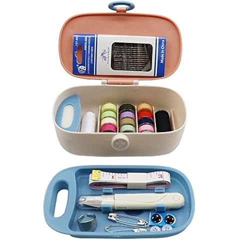 Flytreal Sewing Kit Box Basket, Wooden Hand Home Sewing Repair Tool Kit,  Beginner Universal Sew Kit Accessories for Women, Men, Adults, Girls, Kids