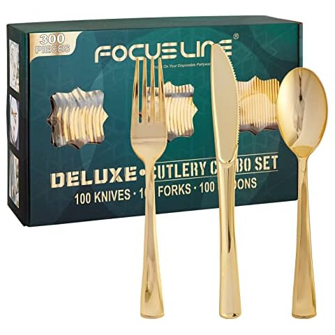 50 Pack, Black Heavy Duty Plastic Utensil Set, Premium Disposable Sleek  Cutlery Flatware in 2023