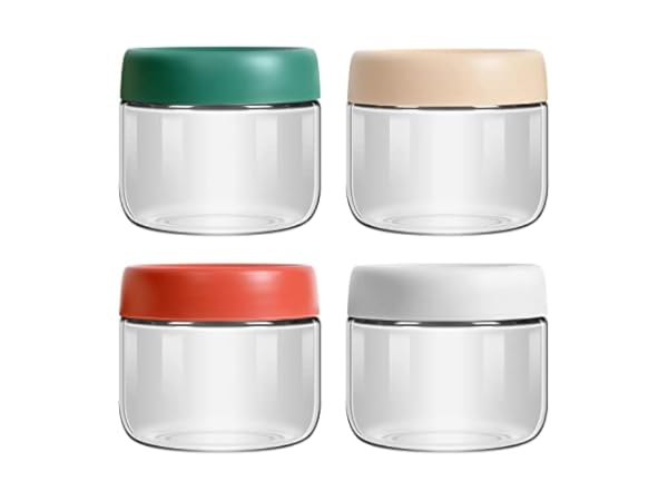  CHEFSTORY 50oz Airtight Glass Jars with Lids, 3 PCS