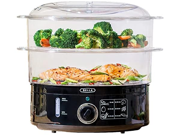  Cozeemax 3 Tier Electric Food Steamer for Cooking, 13.7QT  Vegetable Steamer for Fast Simultaneous Cooking, Veggie Steamer, Food Steam  Cooker, 60 Minute Timer, BPA Free Baskets, 800W(Black): Home & Kitchen