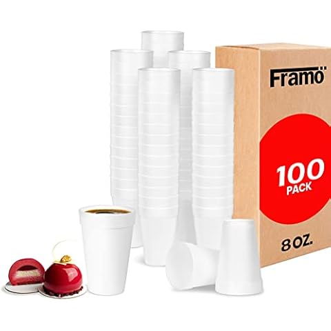 AMZ Empire 24 Oz Foam Cups With Lids, Insulated Styrofoam Disposable White  Coffee Cup With Cover Lid, Pack of 40 Sets For Hot or Cold Drink, 40/Case