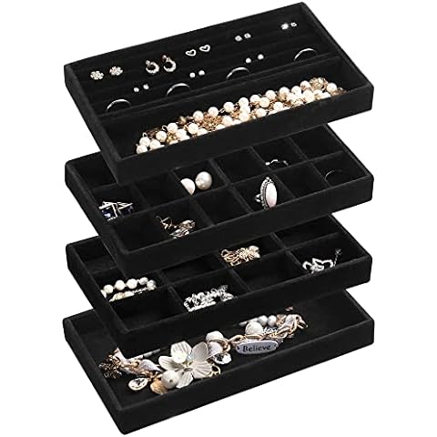 MINGRI Velvet Jewelry Drawer Inserts Trays