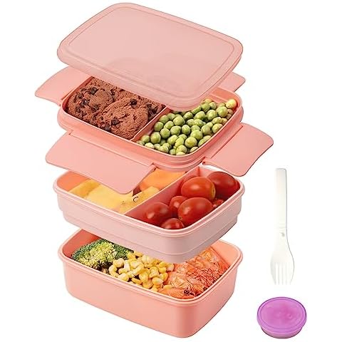Freshmage Stainless Steel Bento Box Adult Lunch Box, Leakproof Stackable  Large C