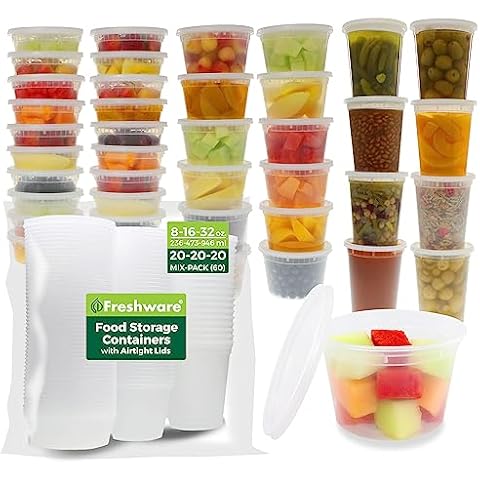 Airtight-85 OZ to Sauces Box-Total 526OZ Stackable Kitchen Bowls Set Meal  Prep Container-BPA Free Leak resistant Plastic Lunch Boxes-Freezer  Microwave safe